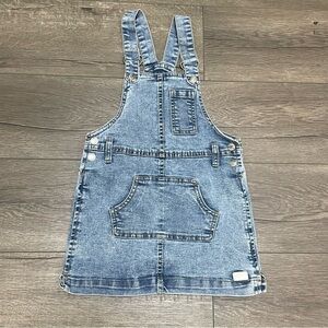7 for all Mankind Toddler Girls Overall Dress Size 4T Blue Denim Jean Bib.